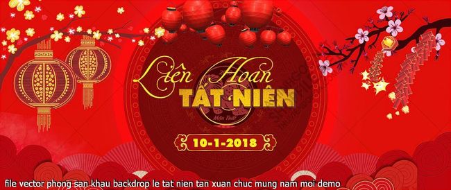 file vector phong san khau backdrop le tat nien tan xuan chuc mung nam moi